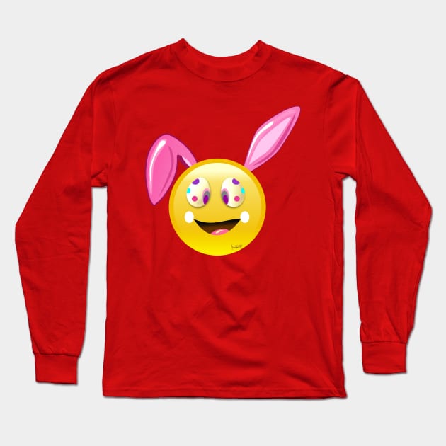 Easter Ears Emoji,bunny Shirt boys Girl Long Sleeve T-Shirt by SidneyTees